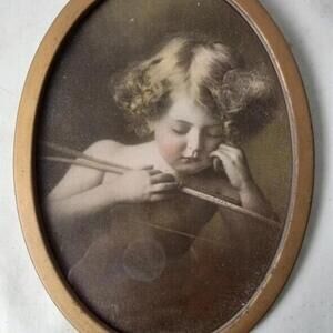 Cupid Asleep Framed Photograph by M. B. Parkinson Circa 1897 [COPY]